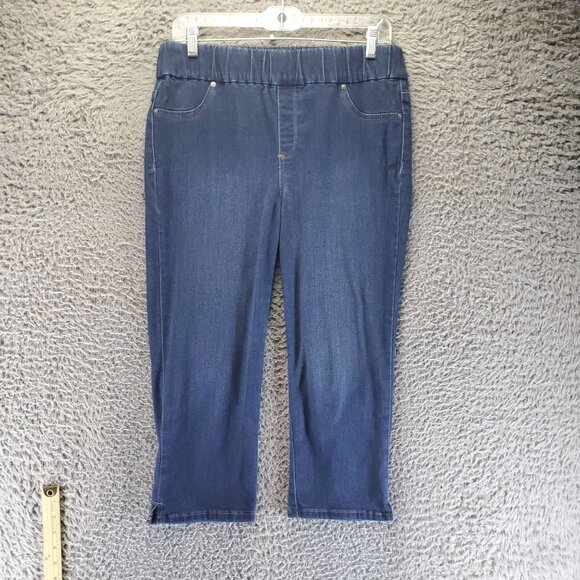 Chicos Jeans Womens 0.5 US 6 Blue Pull On Jegging Capri Stretch Denim - Picture 1 of 11
